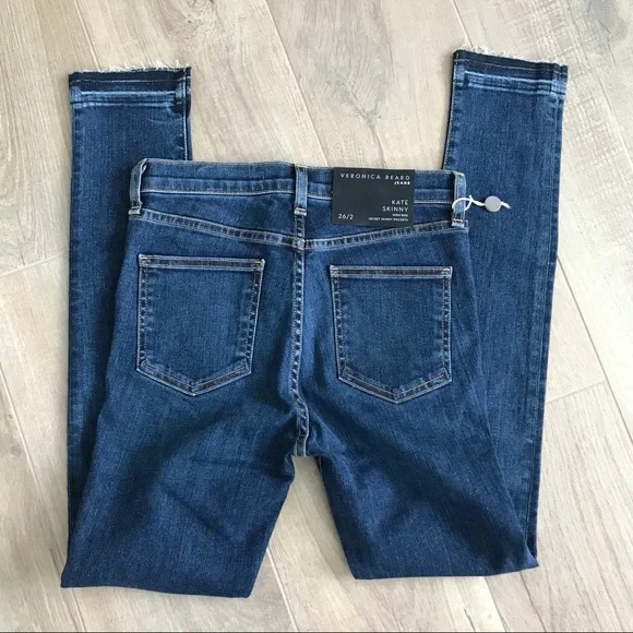 Veronica Beard Kate Skinny Fray Jeans 25 - Picture 2 of 5